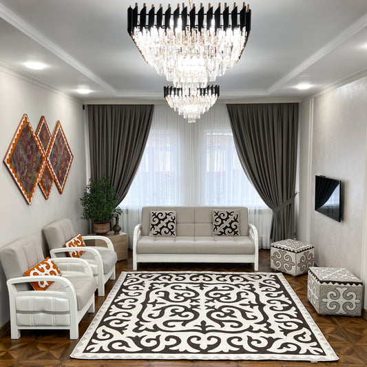 Shyrdak Felt Rug Ordo 244 х 244 cm Black